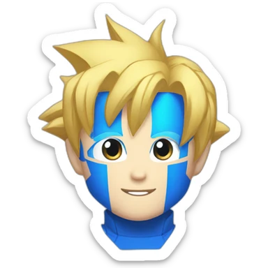 young san goku with short blond hair and blue eyes sticker