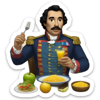 Simón Bolívar comiendo cambur  sticker