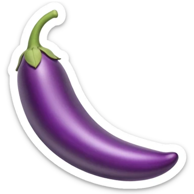 bent eggplant sticker