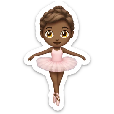 brown hair ballerina sticker