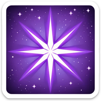 Purple void star that looks ethereal and only has four points sticker