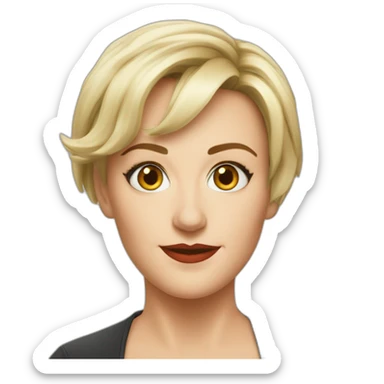 Sandra Huller german actress face head realistic short hair smirk sticker