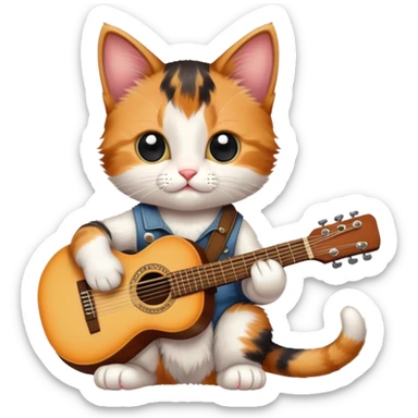 A kitten named Jacob playing guitar  sticker