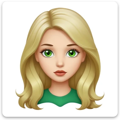 Brunette/blonde mix colored long hair, green eyes, beautiful lips, beautiful girl sticker