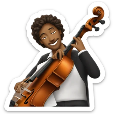 Cello player sticker