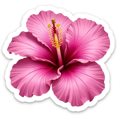 Pink hibiscus flower sticker