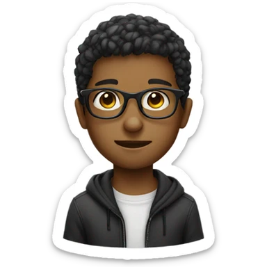 cute boy with glasses sticker