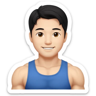 Koreli bir erkek ama çok yakışık lı ve kaslı saçı dümdüz sticker