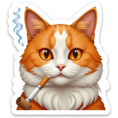 cat smoking blunt sticker