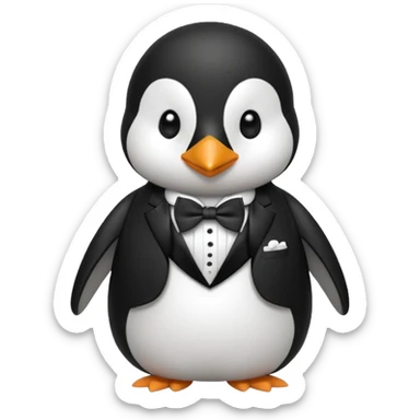 penguin with bow tie  sticker