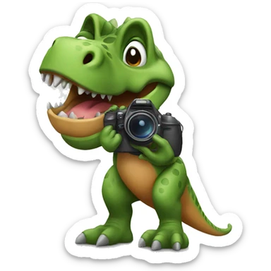 Dinosaur photographer sticker