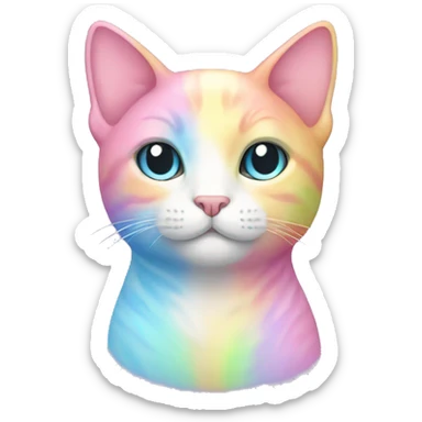 Pastel rainbow cat  sticker