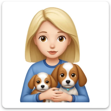 girl and her pet dog sticker