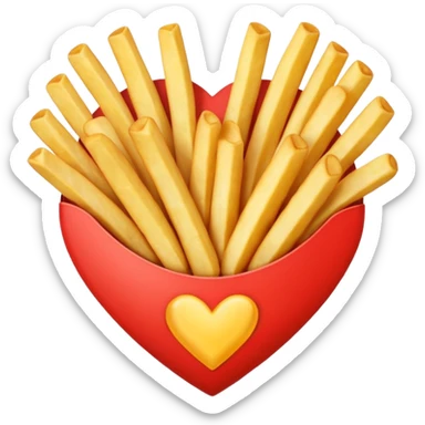 French fries in heart shape sticker
