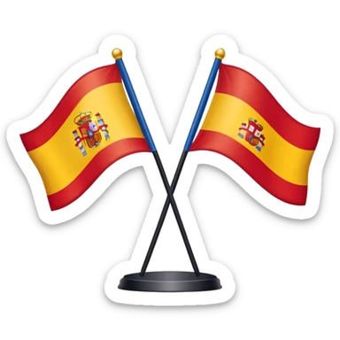 À flag with Spain and France flag sticker