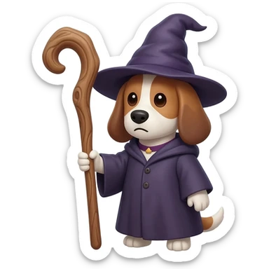 Dog wizard sticker