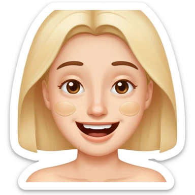 Funny face with uneven skin tone patches reacting to skincare products sticker