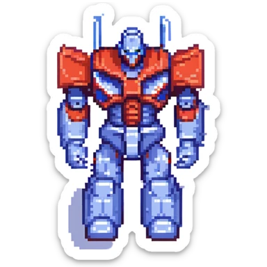 Optimus Prime, pixel art style sticker