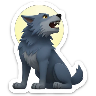 Alpha Werewolf howling to the moon sticker
