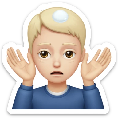 exasperated person pulling down eyelids with hand sticker