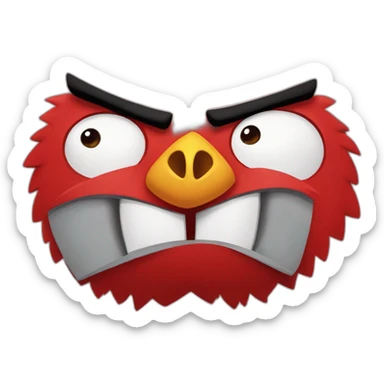 red from angry birds cartoon sticker