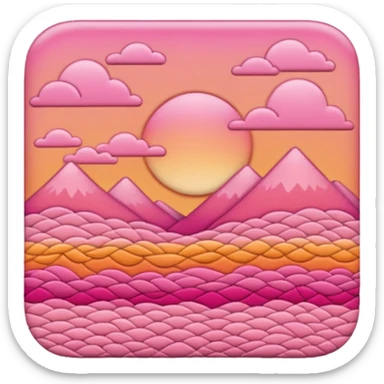 crochet stitch (it has a color like a peach-pinky sunset)  sticker