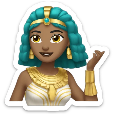 Cleopatra with blonde hair dancing sticker