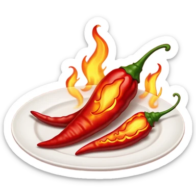 Flaming hot chilli burning on a playe sticker