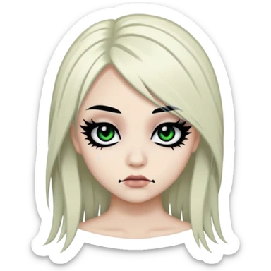 emo, baddie,pretty, makeup, black eyeliner, long hair sticker