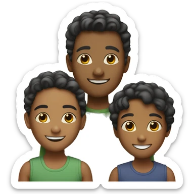 3 Sister & 3 brothers smiling sticker