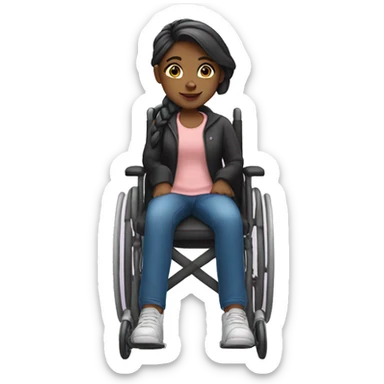 Girl with a wheelchair sticker