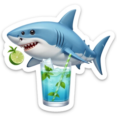 Shark with mojito sticker