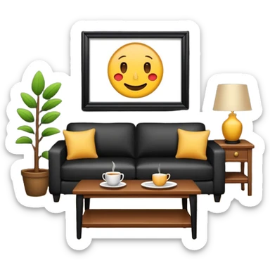 living room in ios emoji style sticker
