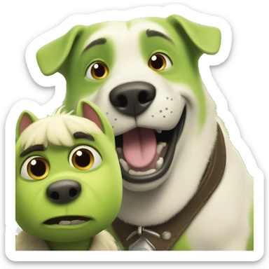 sherk and dog picture sticker