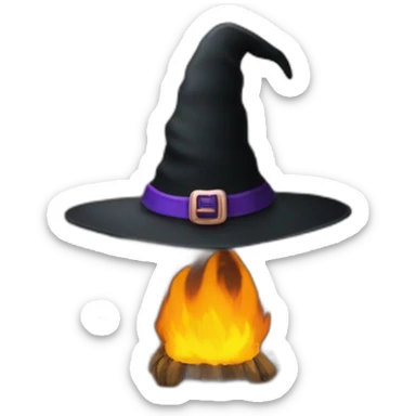 A witch's hat on a fireplace sticker