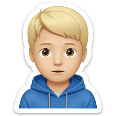 Blond boy with hoodie standing up sticker