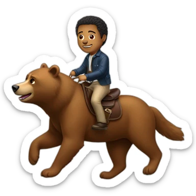 Charles do Bronx riding a bear  sticker