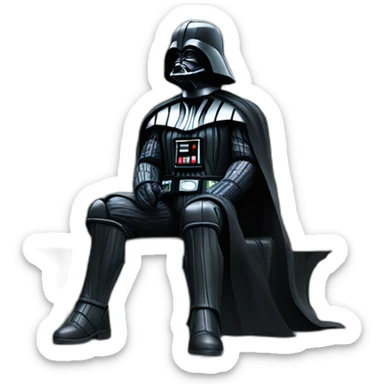 darth vader sat on a park bench sticker
