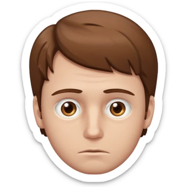 White guy sad face hazel eyes and brown hair  sticker
