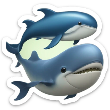 baleine et raie sticker