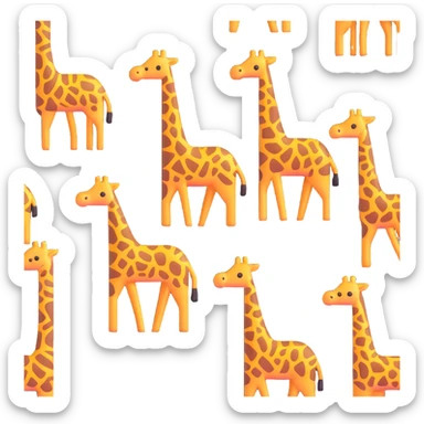 poo with giraffe pattern, exaggerated spots, shiny texture sticker
