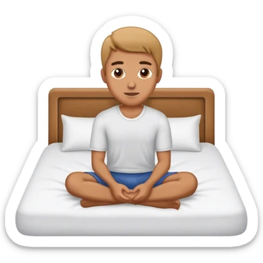 A man sitting up in bed sticker