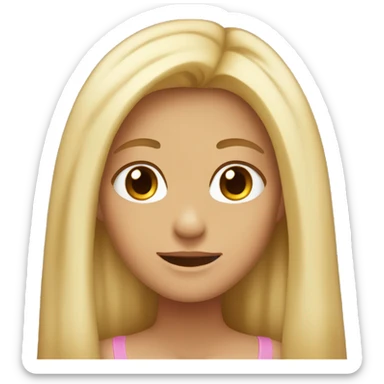 blushing girl long blonde hair tan  sticker