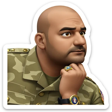 thoughtful military man in jewelry sticker