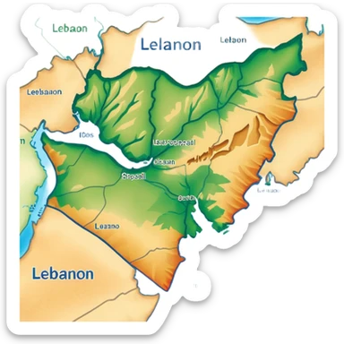 Lebanon map sticker