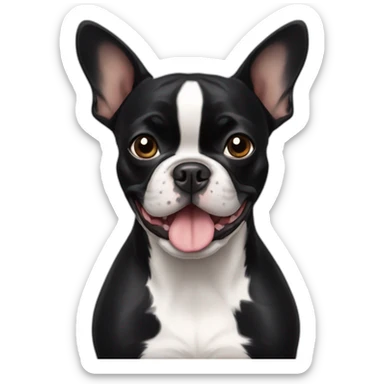 Black Frenchie Boston terrier mix sticker