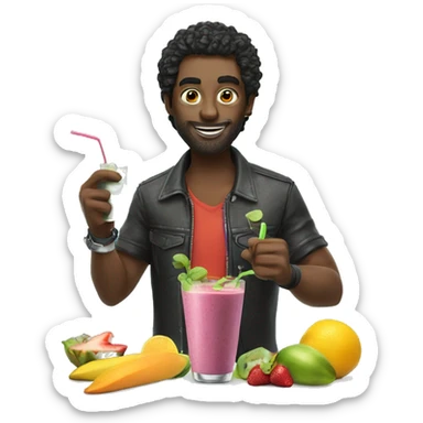 A rockstar making a smoothie  sticker