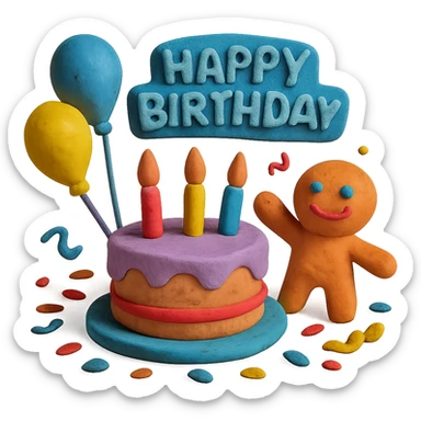 festive mood on your birthday sticker