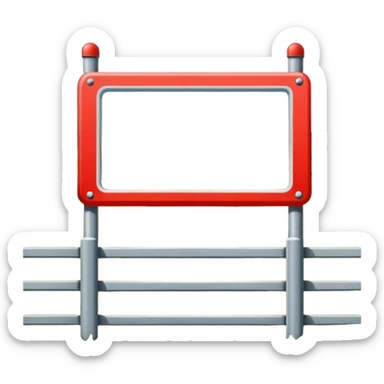 A marked border separating two lands, with a fence, checkpoint, or warning signs indicating the boundary between territories sticker