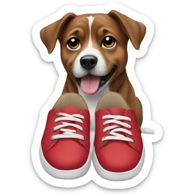 Shoes on a dog  sticker